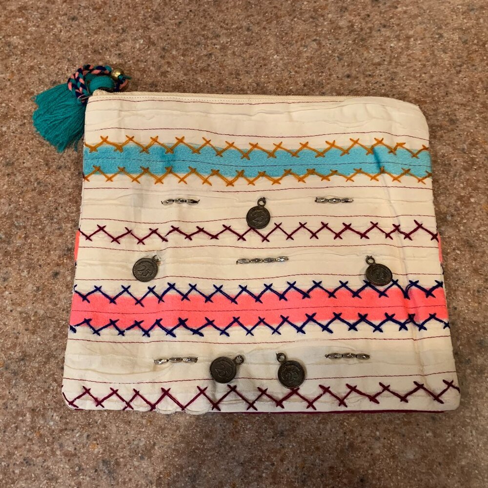 Lovestitch multicolor stripe coin cosmetic bag New without tags